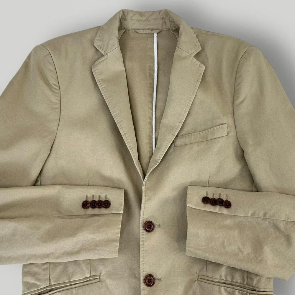 Scotch & Soda The Summer Blazer Mens Size Small Beige Cotton Linen Casual Jacket